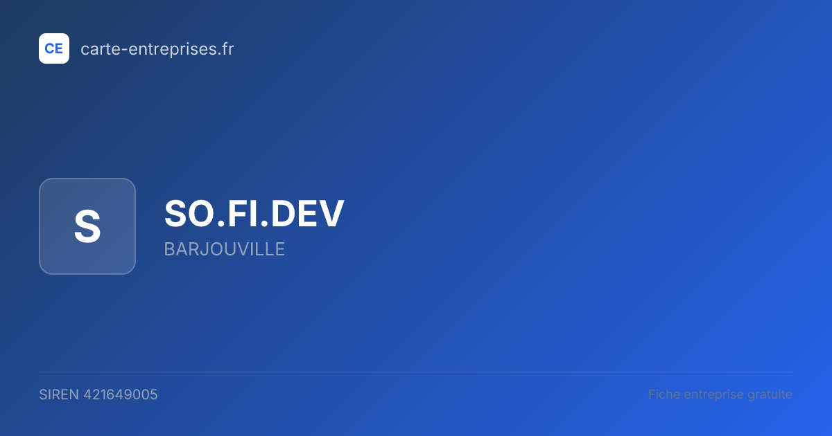 SO.FI.DEV — 421649005 — fiche entreprise