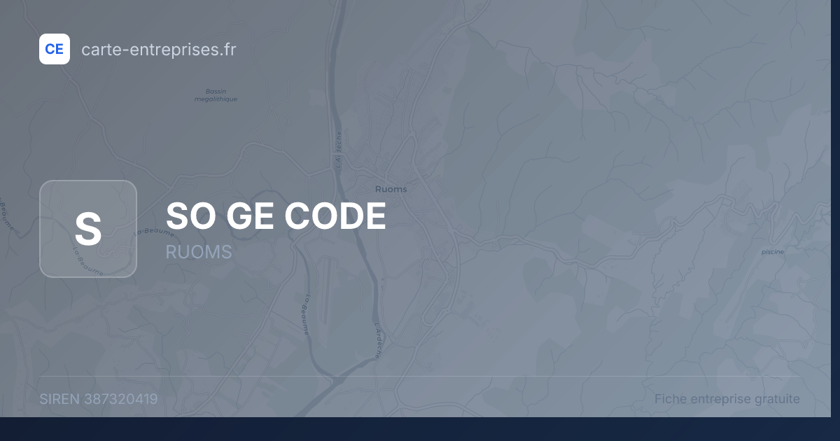 SO GE CODE — 387320419 — fiche entreprise