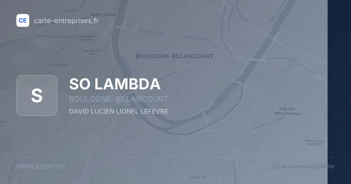 SO LAMBDA — 823917737 — fiche entreprise