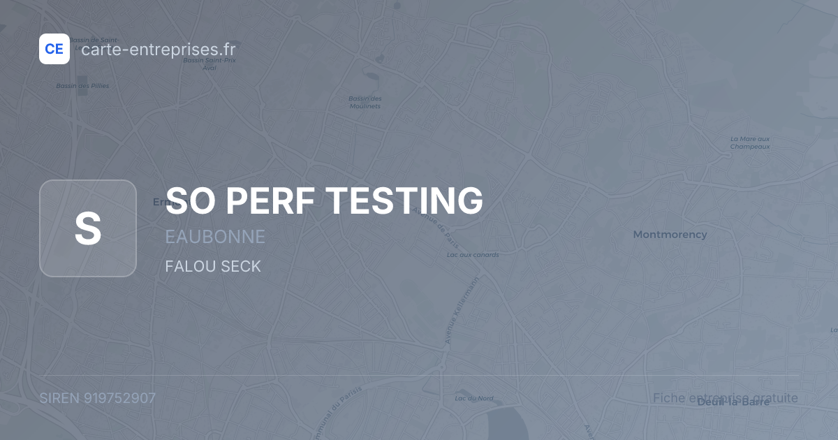 SO PERF TESTING — 919752907 — fiche entreprise