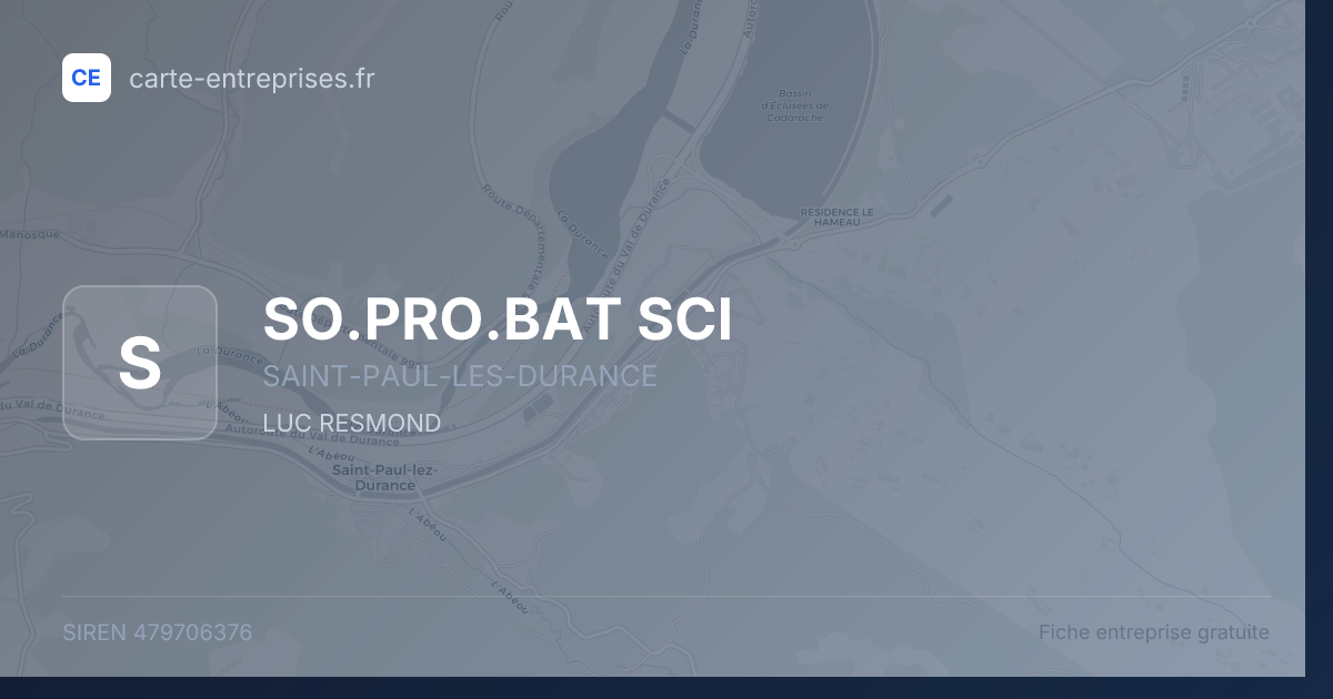 SO.PRO.BAT SCI — 479706376 — fiche entreprise