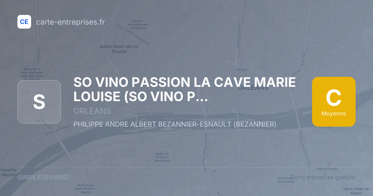 SO VINO PASSION LA CAVE MARIE LOUISE (SO VINO PASSION LA CAVE MARIE LOUISE) — 838916997 — fiche entreprise