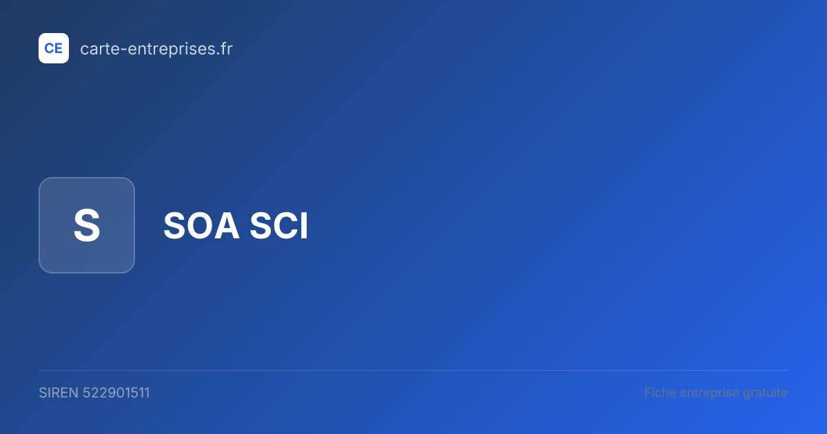 SOA SCI — 522901511 — fiche entreprise