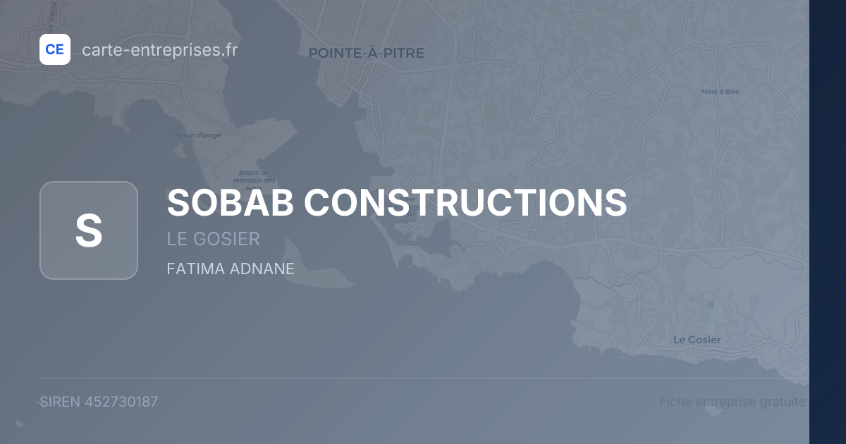 SOBAB CONSTRUCTIONS — 452730187 — fiche entreprise