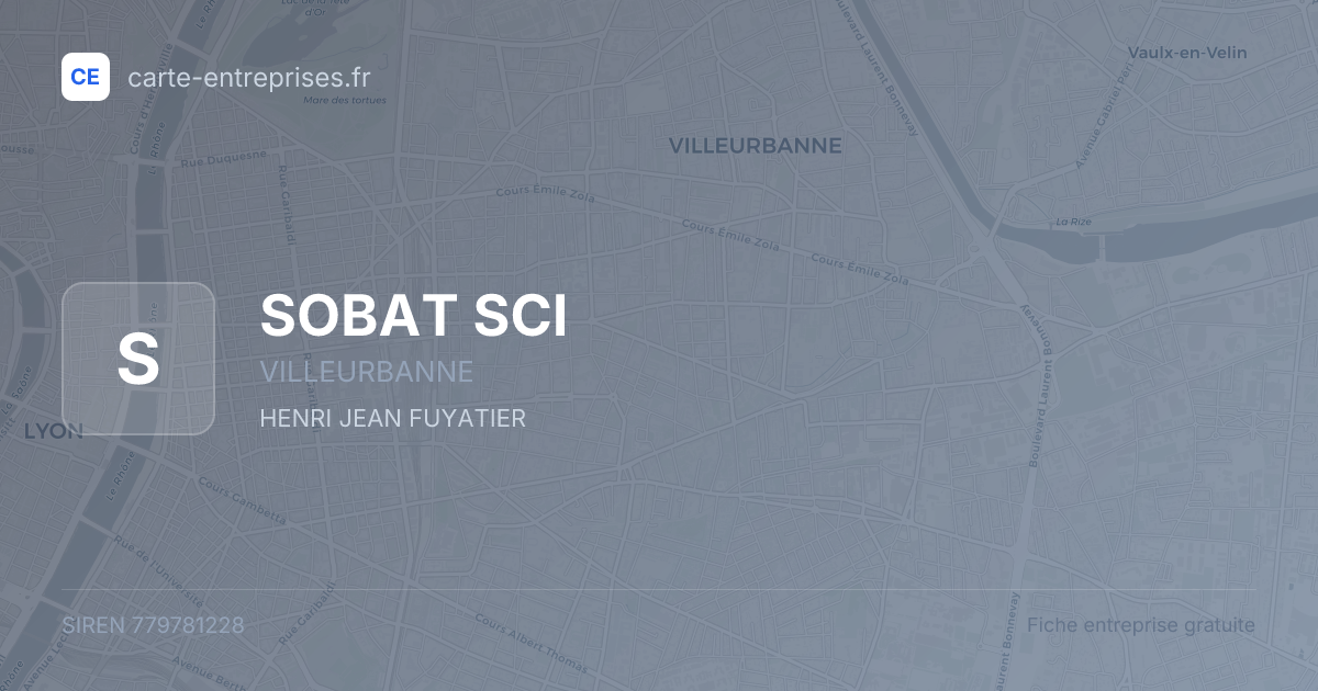 SOBAT SCI — 779781228 — fiche entreprise