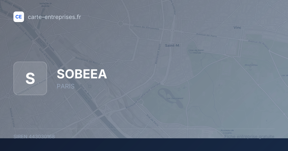 SOBEEA — 443030168 — fiche entreprise
