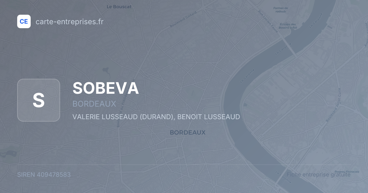 SOBEVA — 409478583 — fiche entreprise