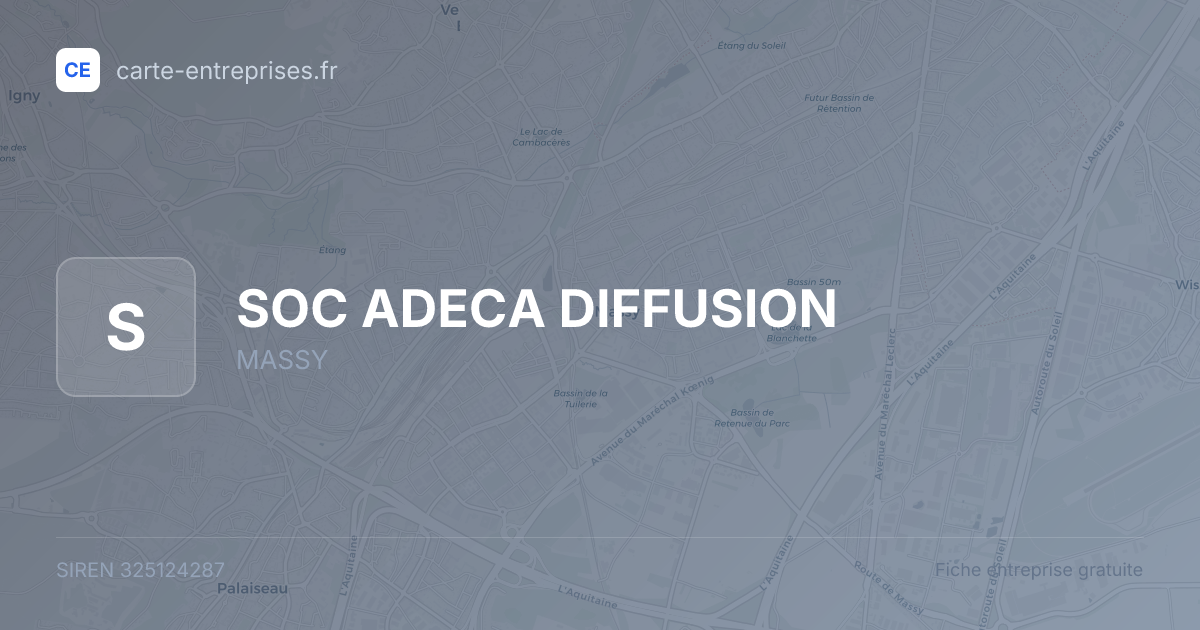 SOC ADECA DIFFUSION — 325124287 — fiche entreprise