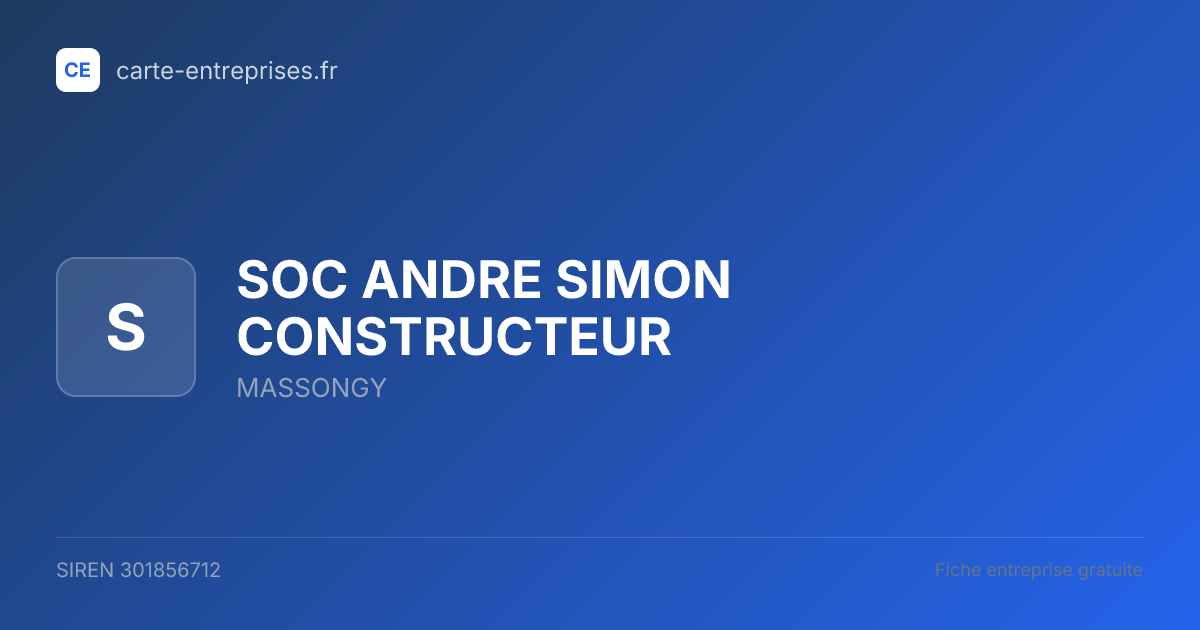 SOC ANDRE SIMON CONSTRUCTEUR — 301856712 — fiche entreprise