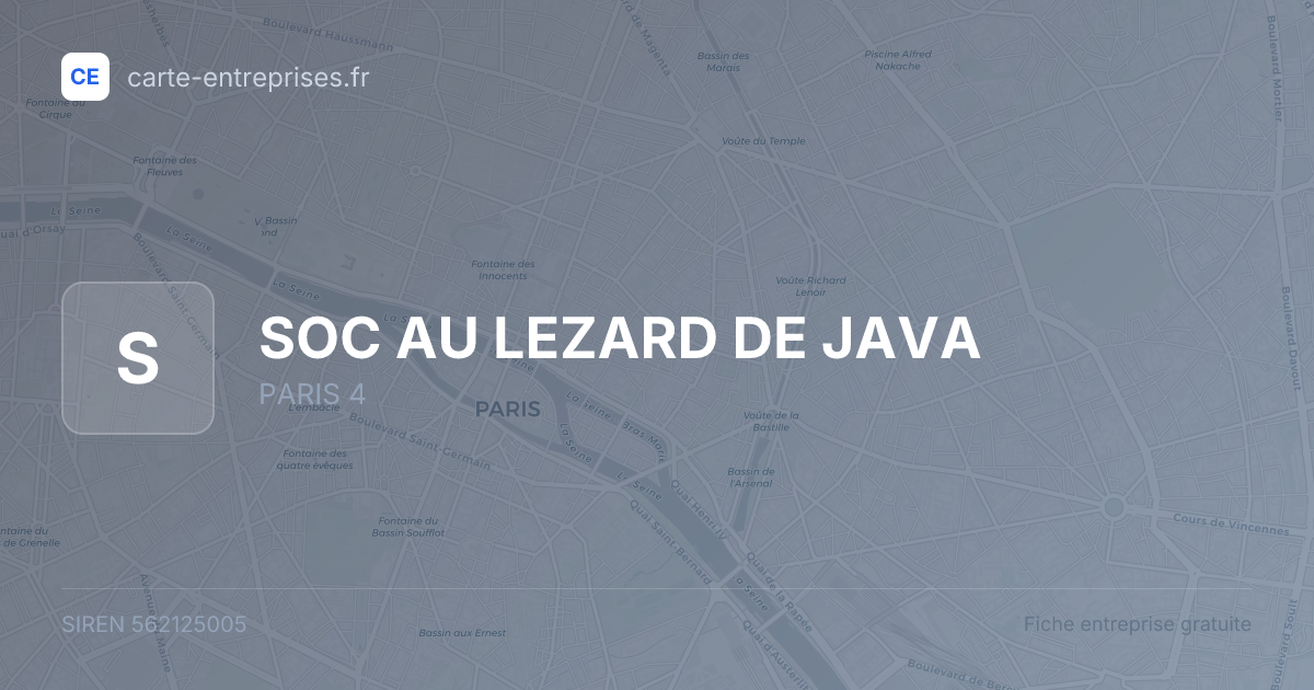 SOC AU LEZARD DE JAVA — 562125005 — fiche entreprise