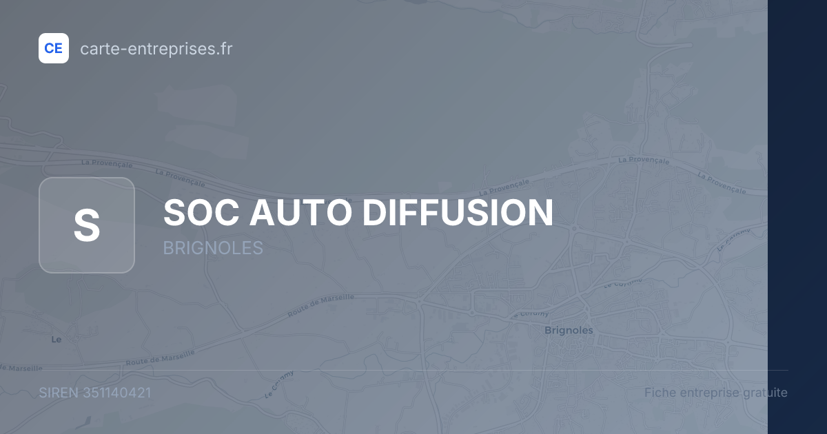 SOC AUTO DIFFUSION — 351140421 — fiche entreprise