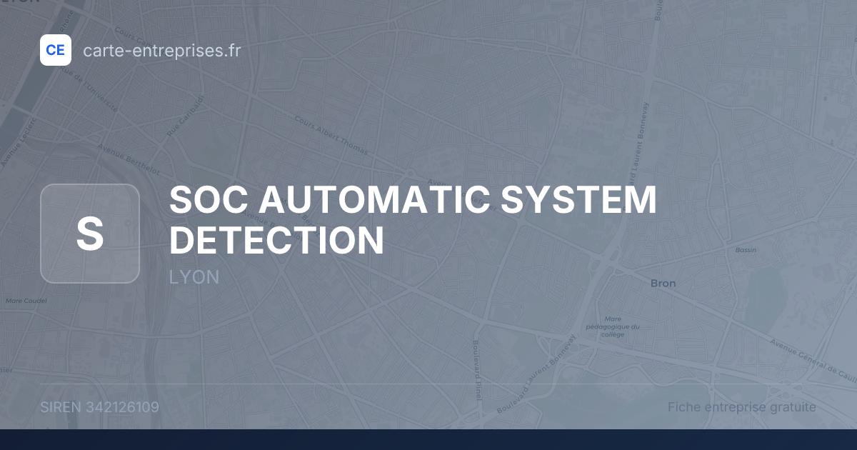SOC AUTOMATIC SYSTEM DETECTION — 342126109 — fiche entreprise