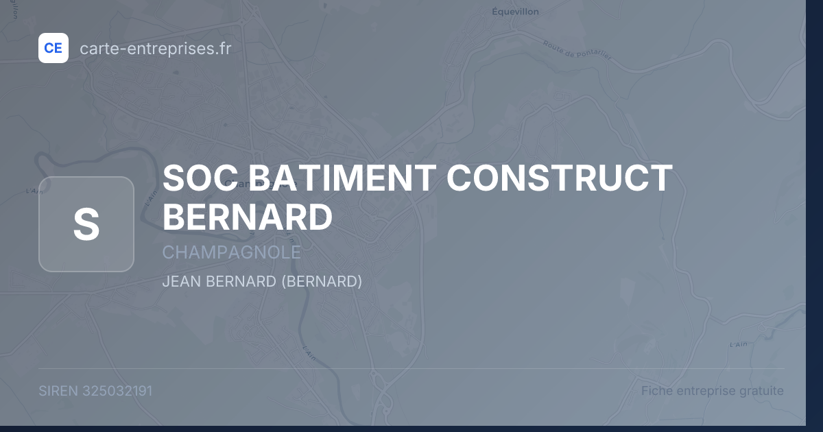 SOC BATIMENT CONSTRUCT BERNARD — 325032191 — fiche entreprise