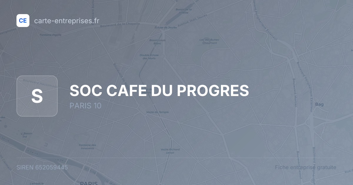 SOC CAFE DU PROGRES — 652059445 — fiche entreprise