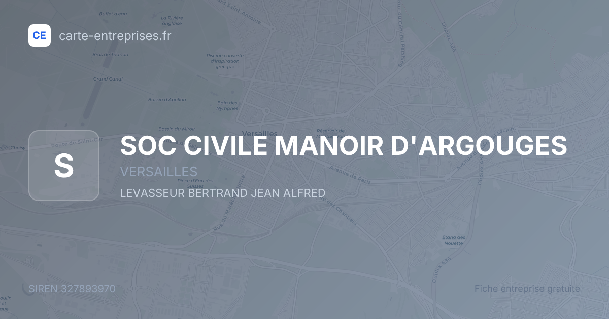 SOC CIVILE MANOIR D'ARGOUGES — 327893970 — fiche entreprise