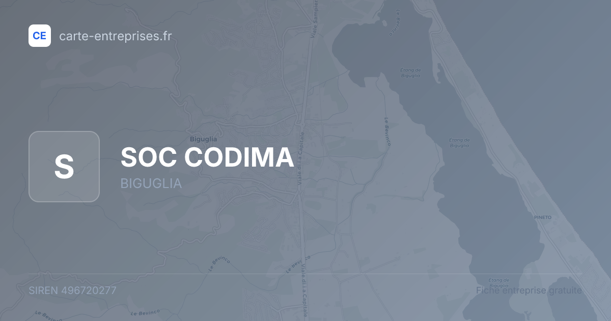 SOC CODIMA — 496720277 — fiche entreprise