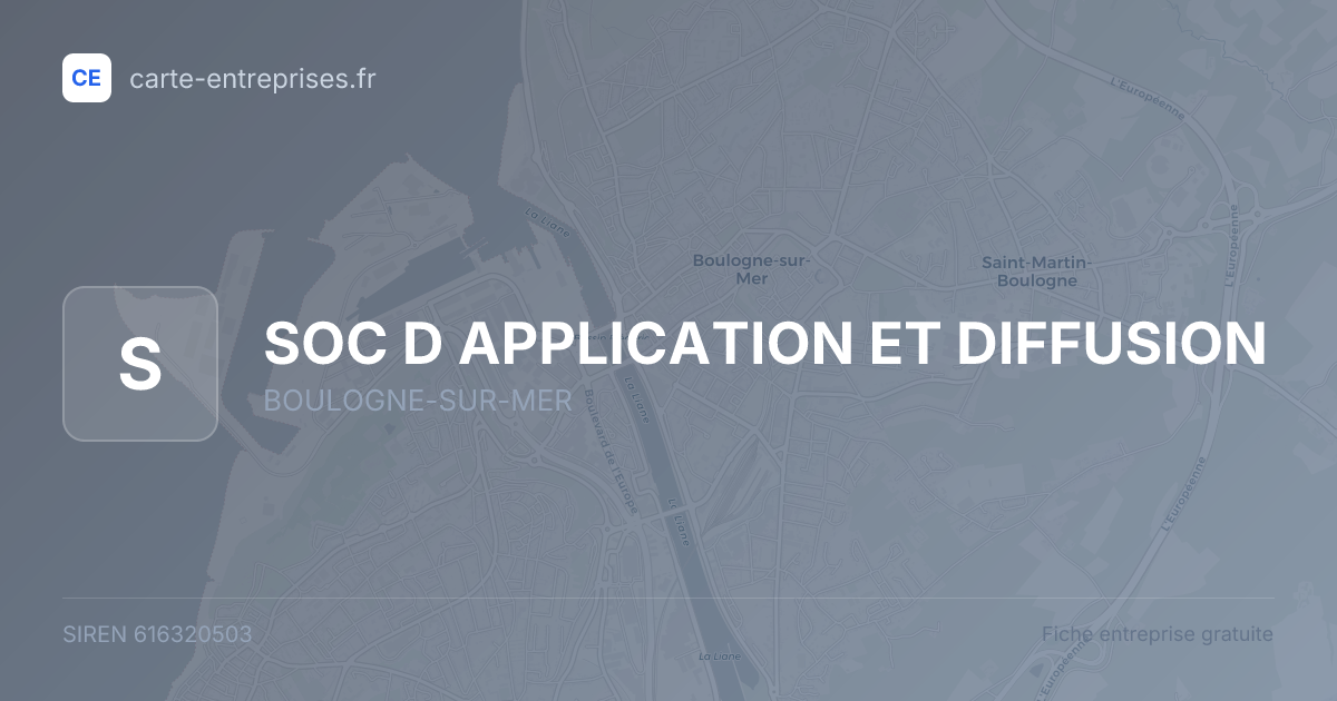 SOC D APPLICATION ET DIFFUSION — 616320503 — fiche entreprise