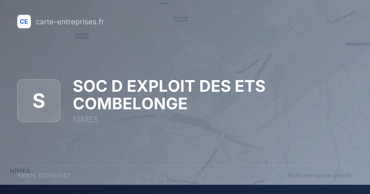 SOC D EXPLOIT DES ETS COMBELONGE — 320991342 — fiche entreprise