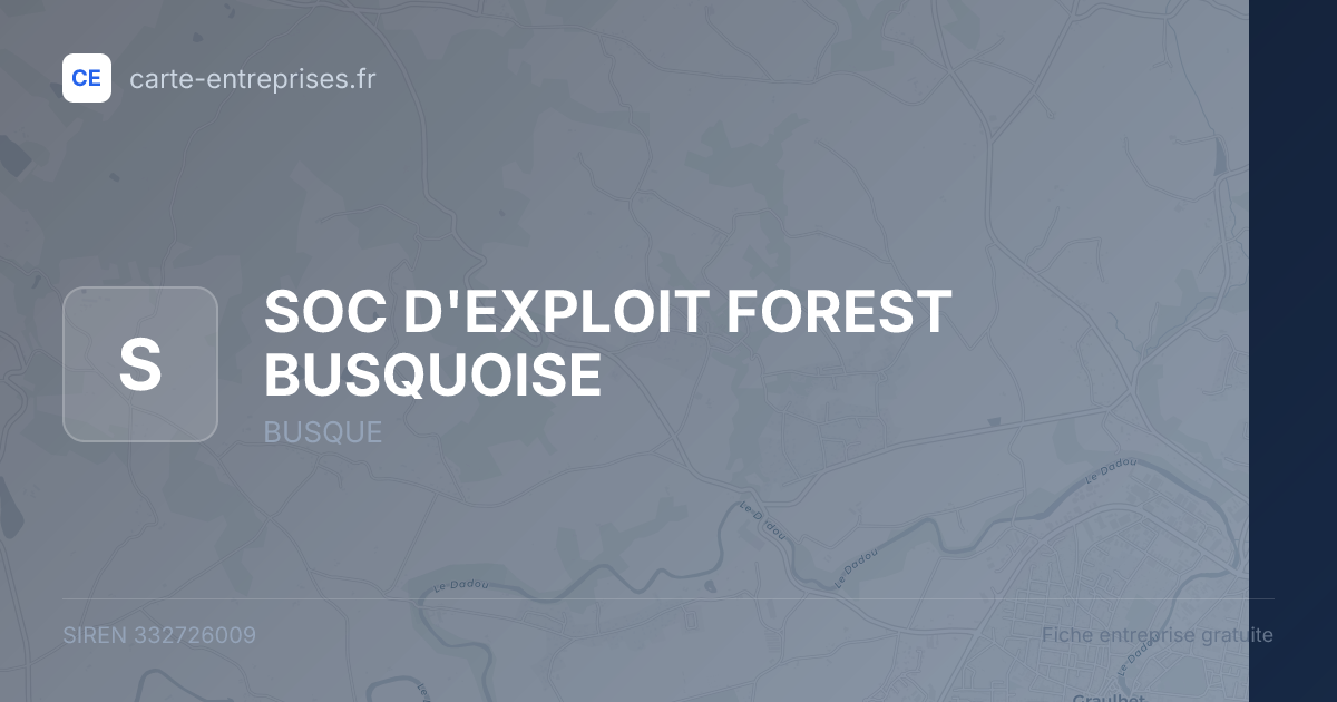 SOC D'EXPLOIT FOREST BUSQUOISE — 332726009 — fiche entreprise