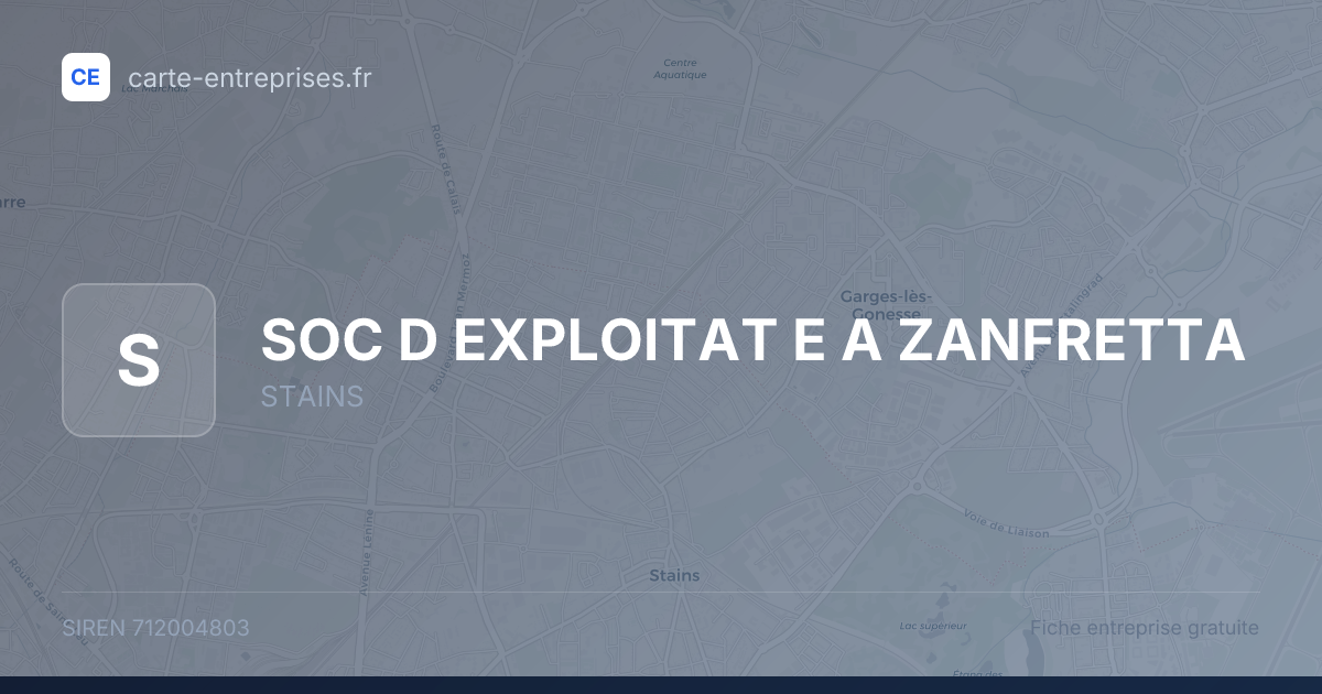SOC D EXPLOITAT E A ZANFRETTA — 712004803 — fiche entreprise