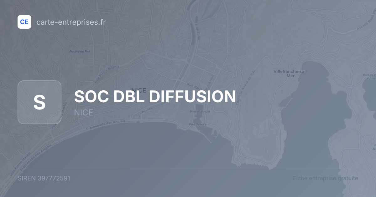 SOC DBL DIFFUSION — 397772591 — fiche entreprise