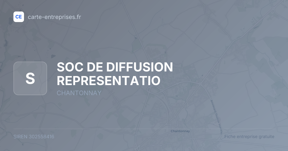 SOC DE DIFFUSION REPRESENTATIO — 302558416 — fiche entreprise