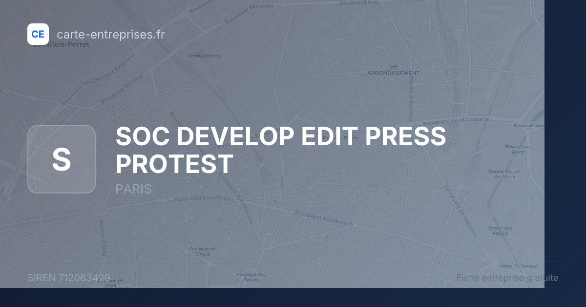 SOC DEVELOP EDIT PRESS PROTEST — 712063429 — fiche entreprise