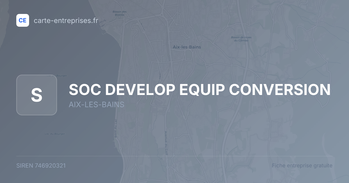 SOC DEVELOP EQUIP CONVERSION — 746920321 — fiche entreprise