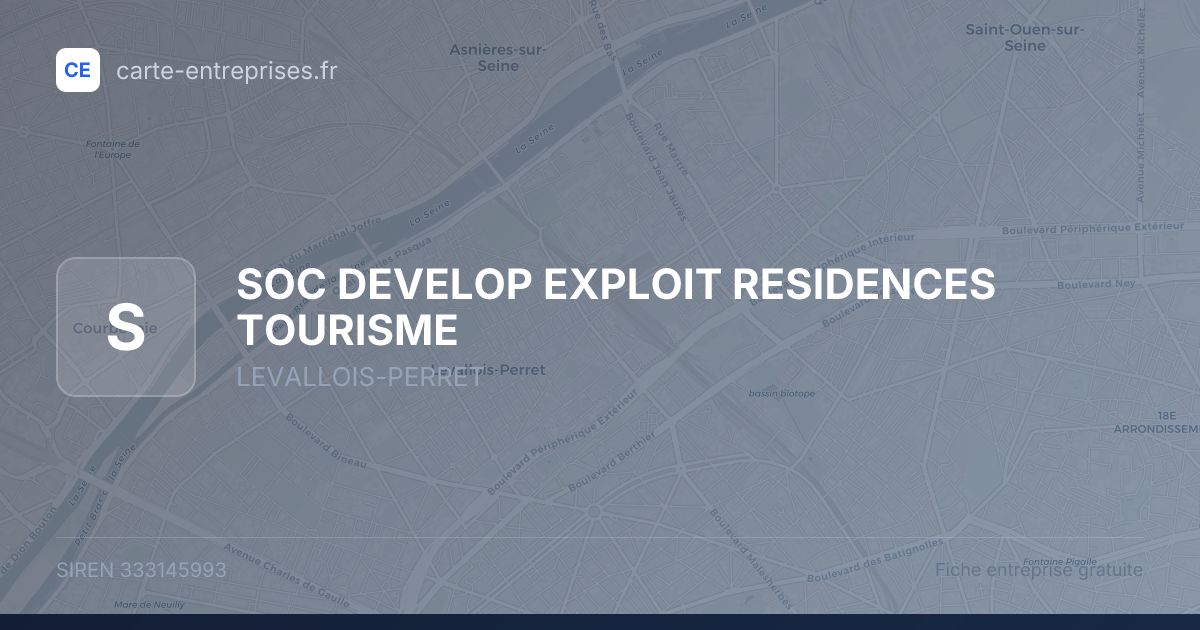 SOC DEVELOP EXPLOIT RESIDENCES TOURISME — 333145993 — fiche entreprise