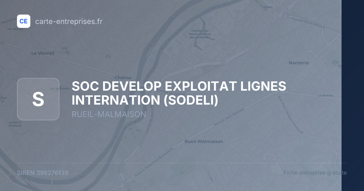 SOC DEVELOP EXPLOITAT LIGNES INTERNATION (SODELI) — 398276139 — fiche entreprise