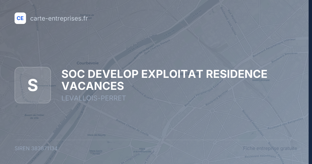 SOC DEVELOP EXPLOITAT RESIDENCE VACANCES — 383871134 — fiche entreprise