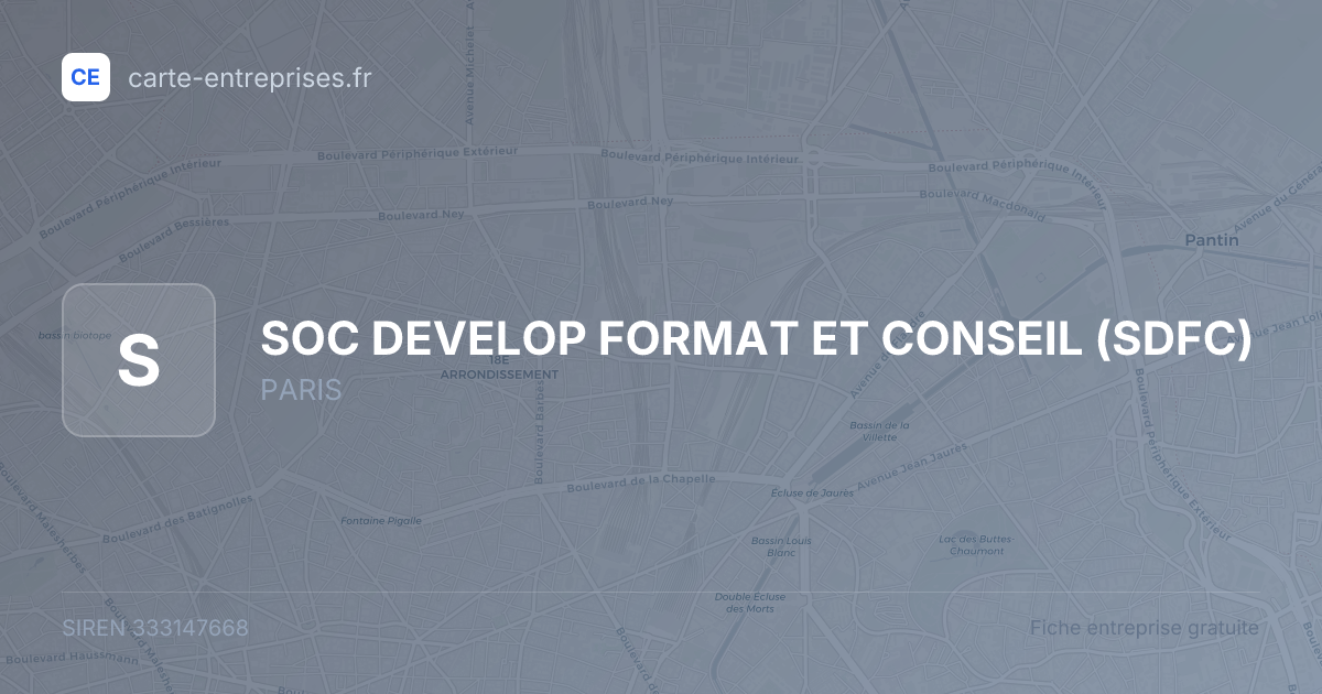 SOC DEVELOP FORMAT ET CONSEIL (SDFC) — 333147668 — fiche entreprise