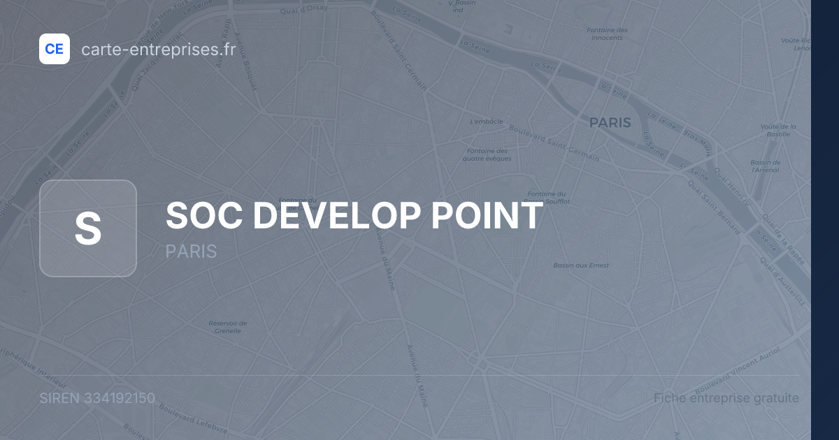 SOC DEVELOP POINT — 334192150 — fiche entreprise