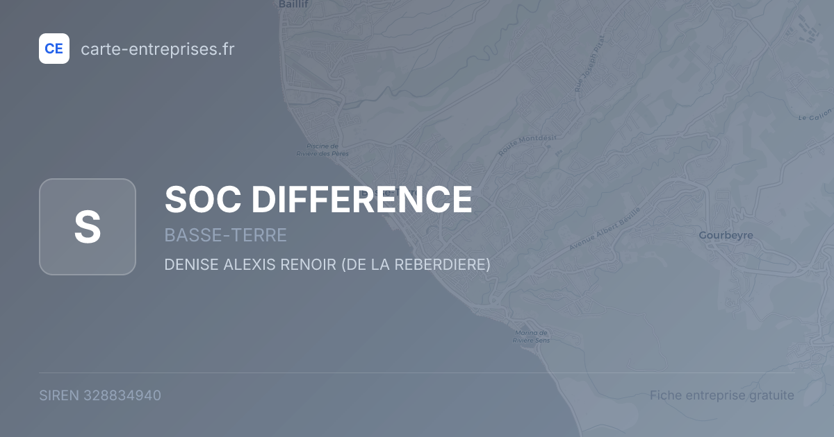 SOC DIFFERENCE — 328834940 — fiche entreprise