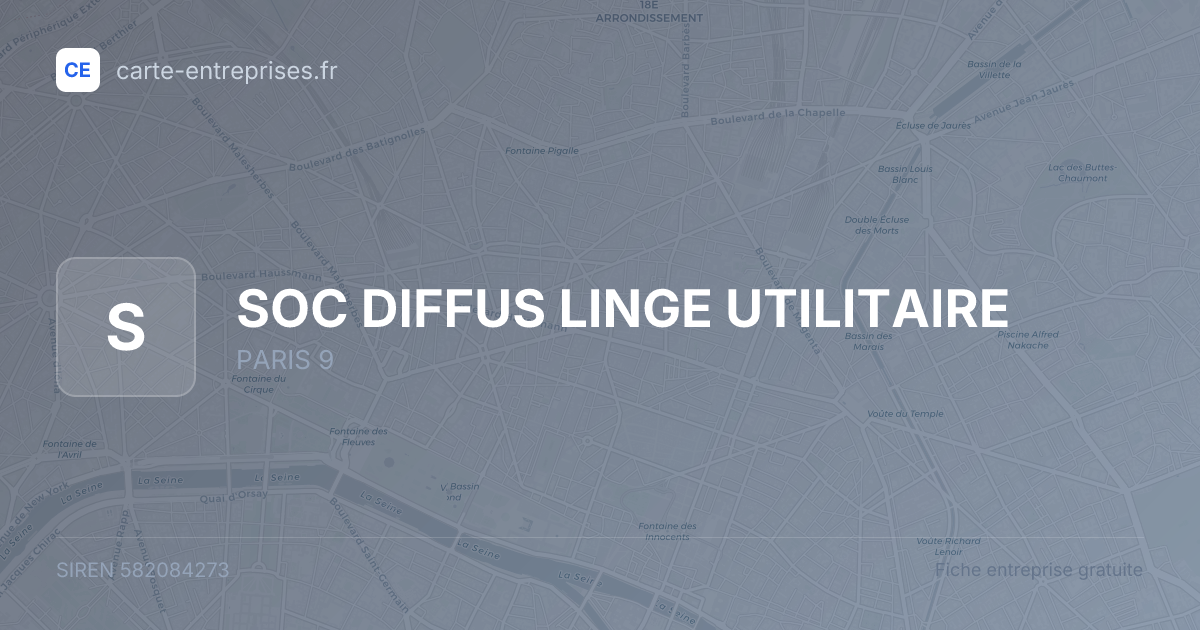 SOC DIFFUS LINGE UTILITAIRE — 582084273 — fiche entreprise