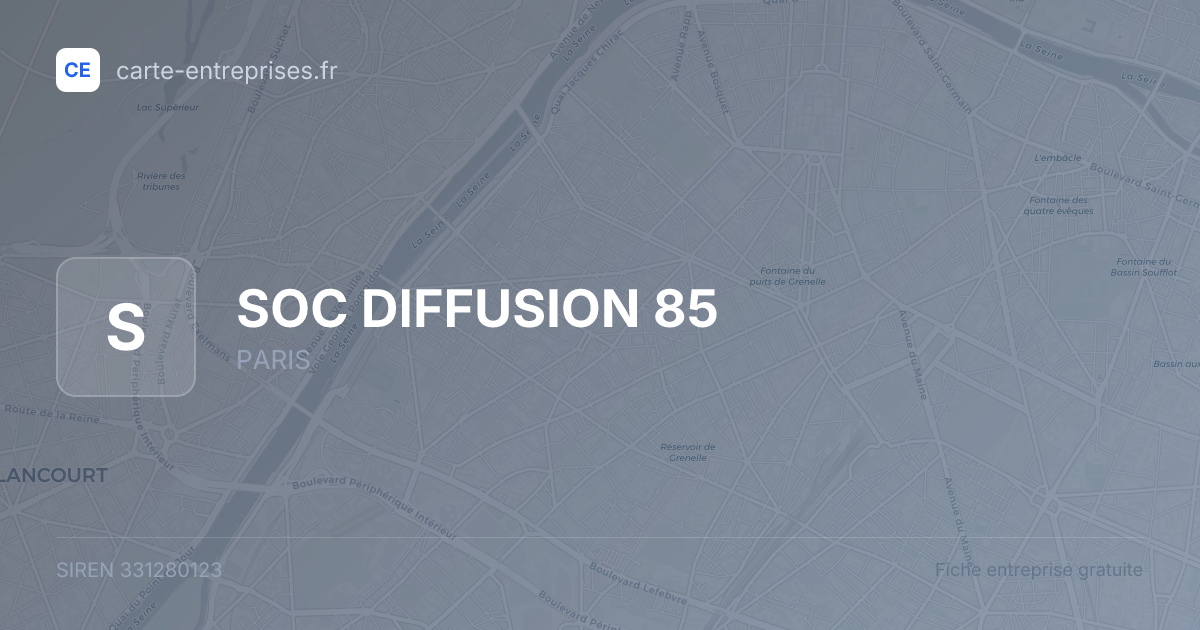 SOC DIFFUSION 85 — 331280123 — fiche entreprise