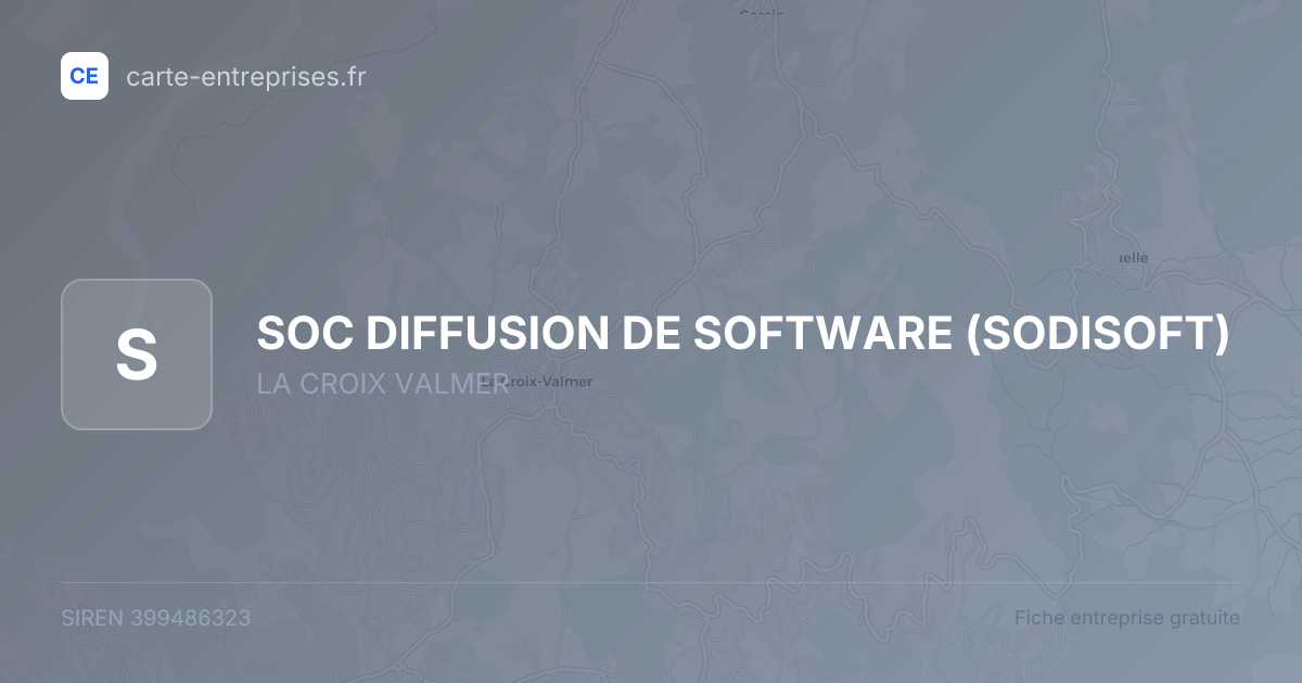 SOC DIFFUSION DE SOFTWARE (SODISOFT) — 399486323 — fiche entreprise