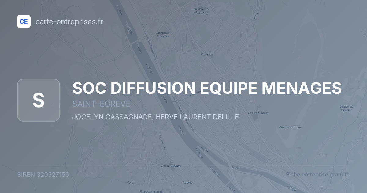 SOC DIFFUSION EQUIPE MENAGES — 320327166 — fiche entreprise