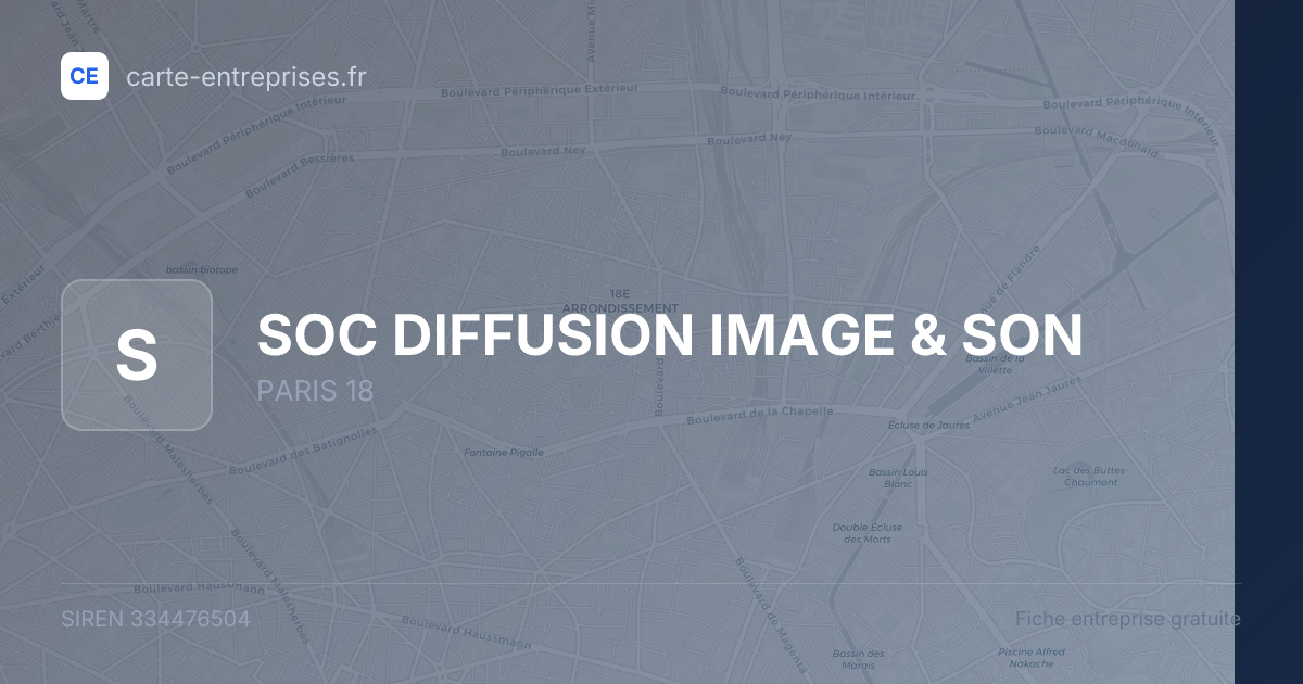 SOC DIFFUSION IMAGE & SON — 334476504 — fiche entreprise