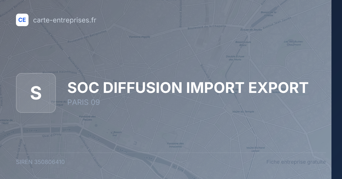 SOC DIFFUSION IMPORT EXPORT — 350806410 — fiche entreprise
