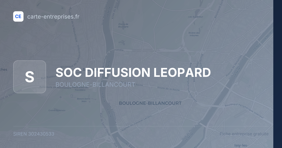 SOC DIFFUSION LEOPARD — 302430533 — fiche entreprise