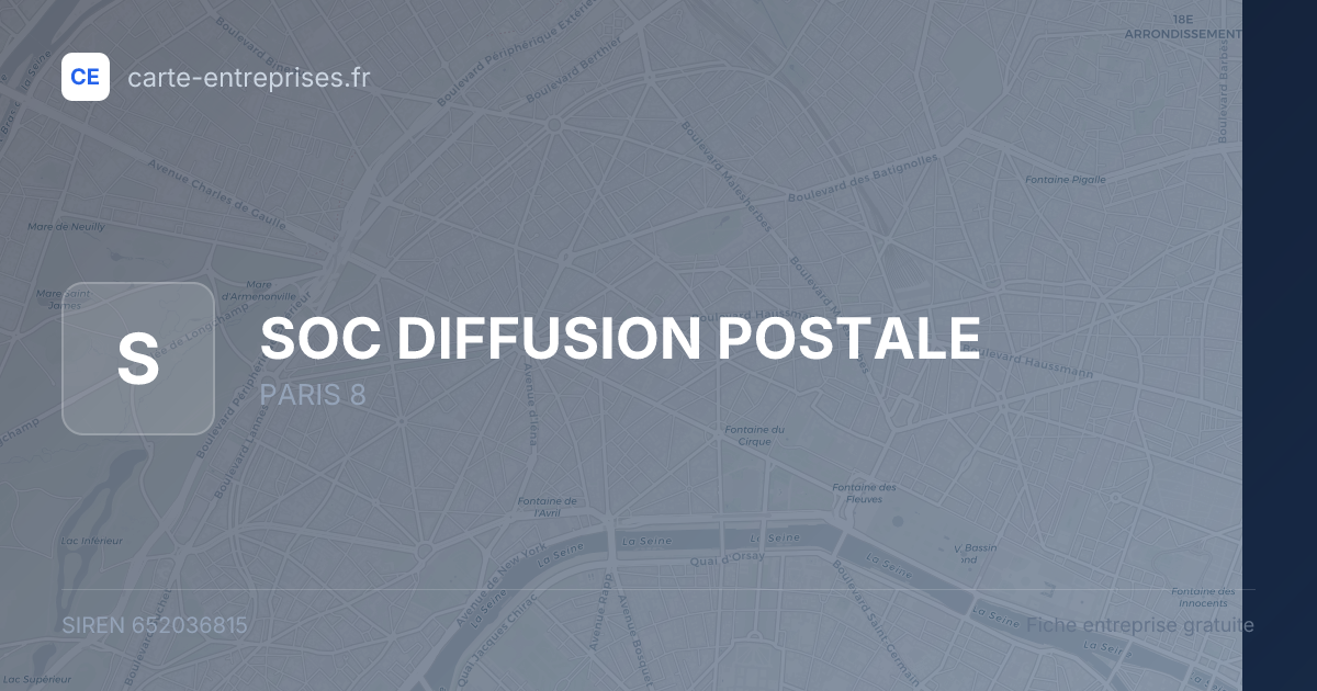 SOC DIFFUSION POSTALE — 652036815 — fiche entreprise