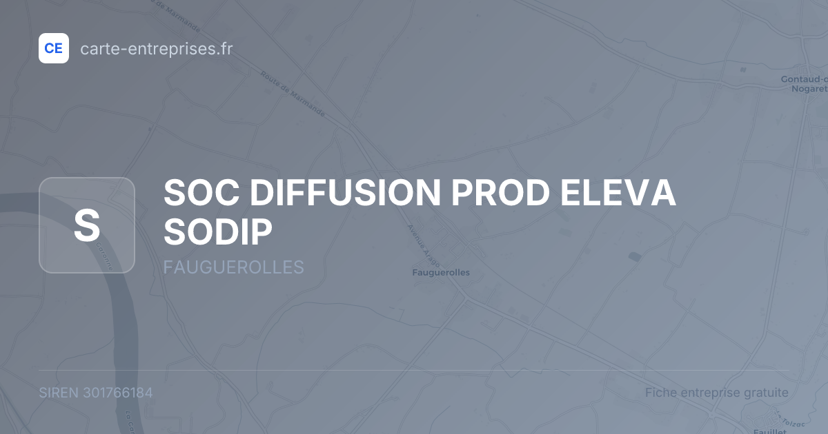 SOC DIFFUSION PROD ELEVA SODIP — 301766184 — fiche entreprise