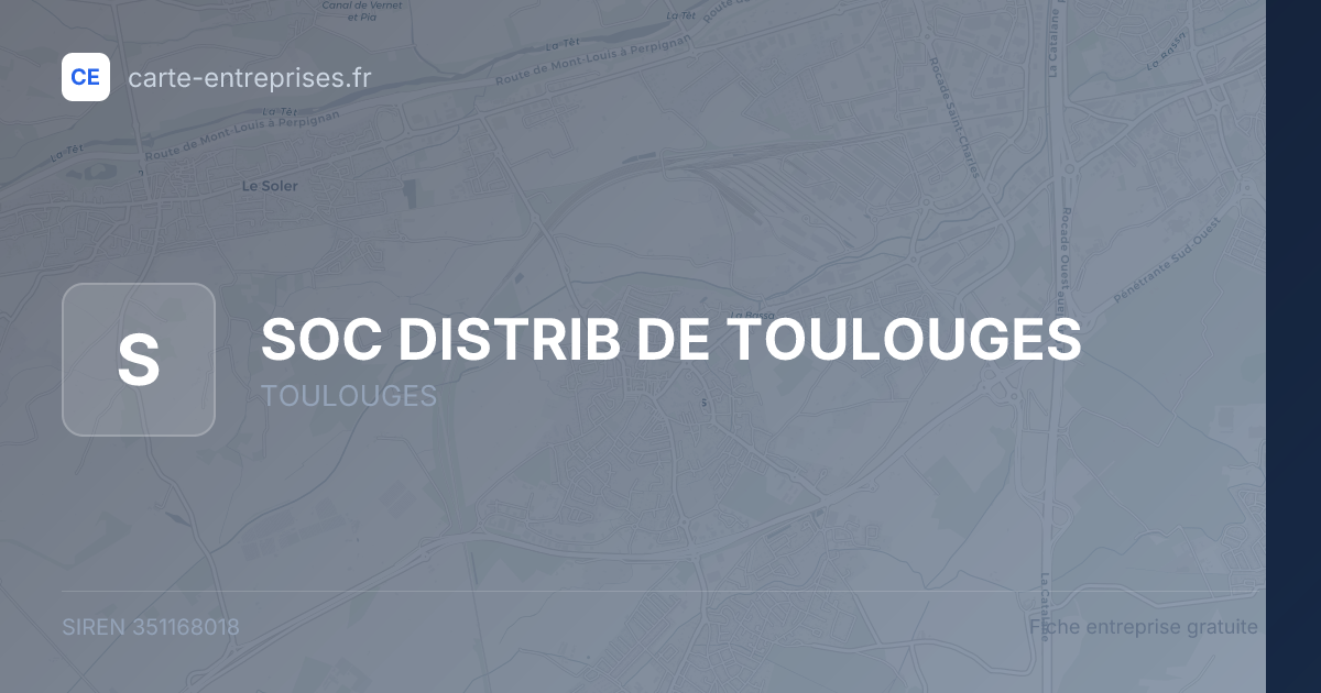 SOC DISTRIB DE TOULOUGES — 351168018 — fiche entreprise
