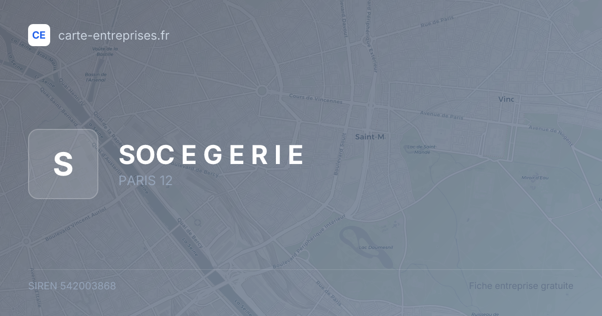 SOC E G E R I E — 542003868 — fiche entreprise
