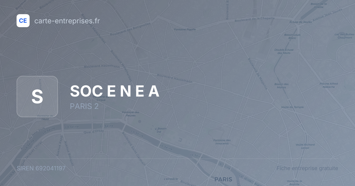 SOC E N E A — 692041197 — fiche entreprise