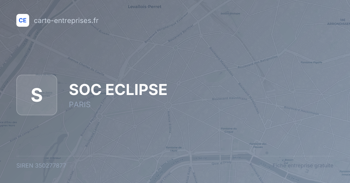 SOC ECLIPSE — 350277877 — fiche entreprise