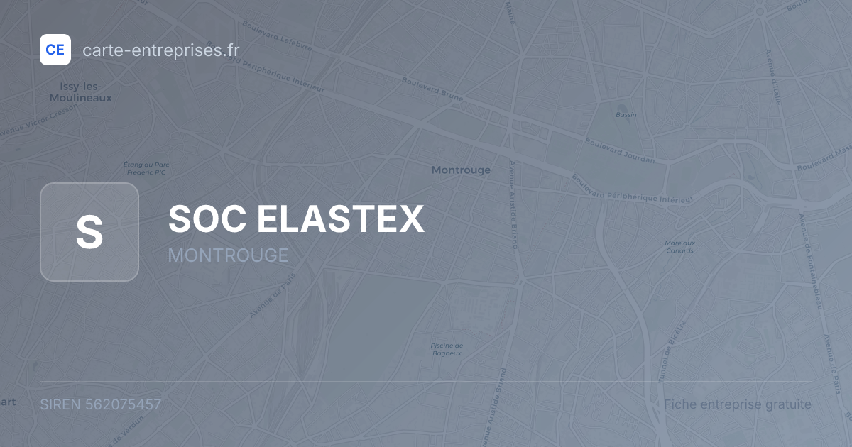 SOC ELASTEX — 562075457 — fiche entreprise