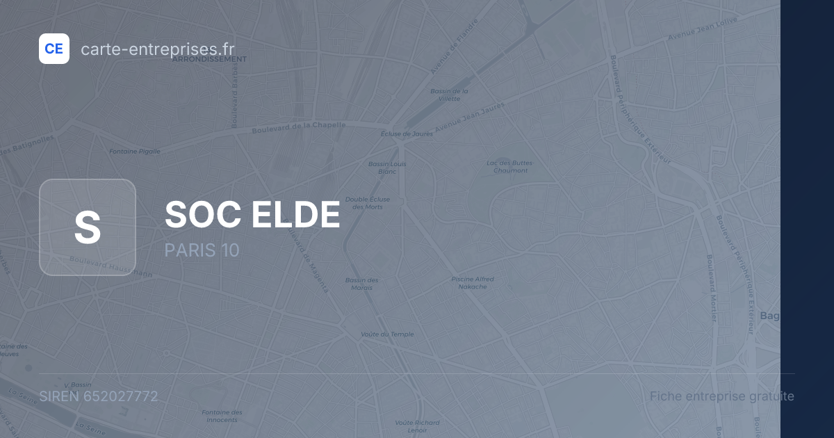 SOC ELDE — 652027772 — fiche entreprise