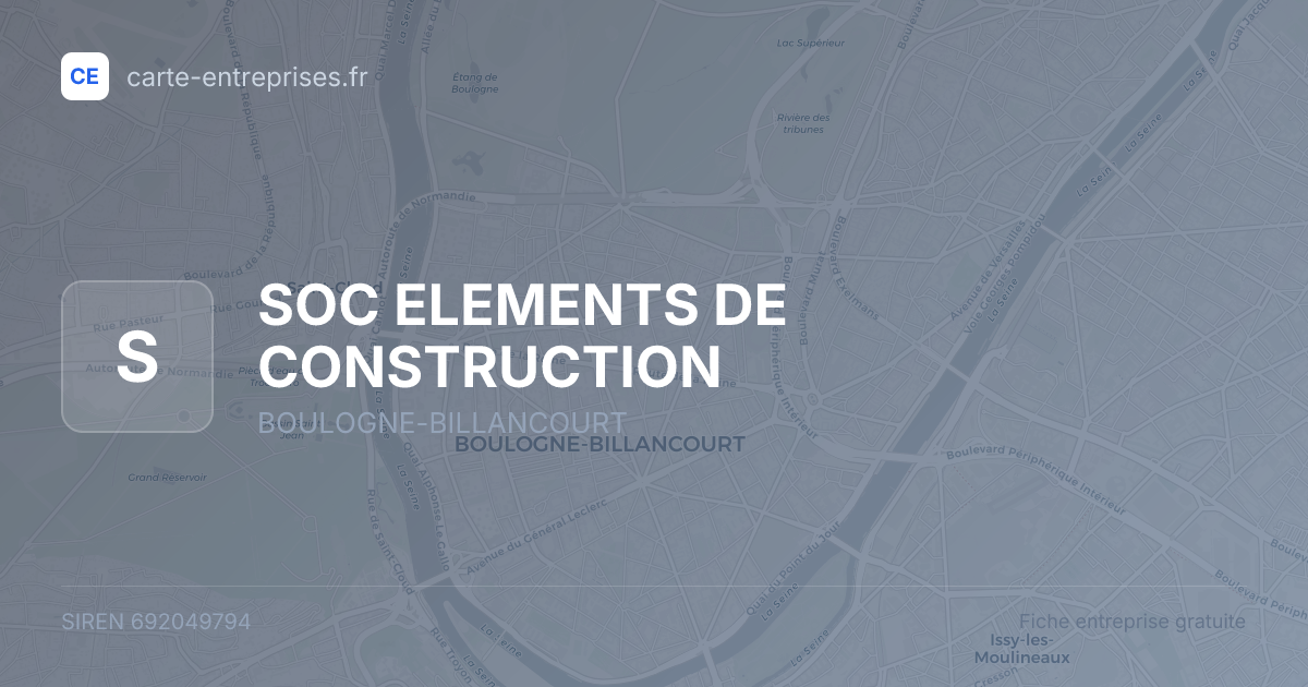SOC ELEMENTS DE CONSTRUCTION — 692049794 — fiche entreprise